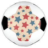 Red and Blue Stars, 4th of July, Beige Background Voetbal (Gedraaid)
