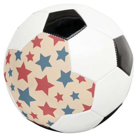 Red and Blue Stars, 4th of July, Beige Background Voetbal (Drie kwart)