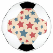 Red and Blue Stars, 4th of July, Beige Background Voetbal (Voorkant)