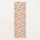Red and Blue Stars, 4th of July, Beige Background Yogamat (Voorkant)