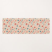 Red and Blue Stars, 4th of July, Beige Background Yogamat (Voorkant (horizontaal))