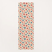 Red and Blue Stars, 4th of July, Beige Background Yogamat (Voorkant)