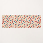 Red and Blue Stars, 4th of July, Beige Background Yogamat (Voorkant (horizontaal))