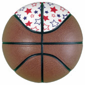 Red and Blue Stars, 4th of July, White Background Basketbal (Rechts)