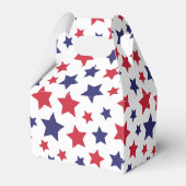 Red and Blue Stars, 4th of July, White Background Bedankdoosjes (Achterkant)