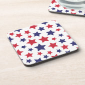 Red and Blue Stars, 4th of July, White Background Bier Onderzetter (Linkerzijde)
