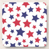 Red and Blue Stars, 4th of July, White Background Bier Onderzetter (Voorkant)