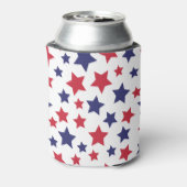 Red and Blue Stars, 4th of July, White Background Blikjeskoeler (Blikje Achterkant)
