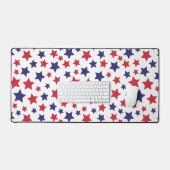 Red and Blue Stars, 4th of July, White Background Bureaumat (Keyboard & Muis)