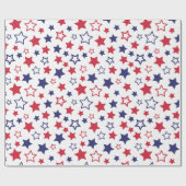 Red and Blue Stars, 4th of July, White Background Cadeaupapier (Vlak)