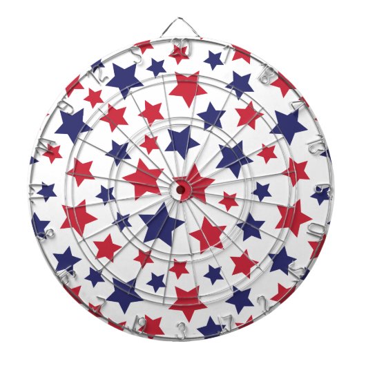 Red and Blue Stars, 4th of July, White Background Dartbord (Voorkant)