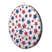 Red and Blue Stars, 4th of July, White Background Dartbord (Voorkant Rechts)