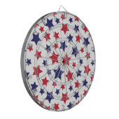 Red and Blue Stars, 4th of July, White Background Dartbord (Voorkant Links)