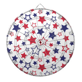 Red and Blue Stars, 4th of July, White Background Dartbord