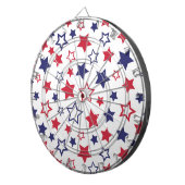 Red and Blue Stars, 4th of July, White Background Dartbord (Voorkant Rechts)