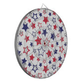 Red and Blue Stars, 4th of July, White Background Dartbord (Voorkant Links)