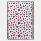 Red and Blue Stars, 4th of July, White Background Deken (Voorkant Verticaal)