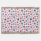 Red and Blue Stars, 4th of July, White Background Deken (Voorkant)