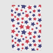 Red and Blue Stars, 4th of July, White Background Golfhanddoek (Voorkant)