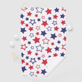 Red and Blue Stars, 4th of July, White Background Golfhanddoek (Insitu)