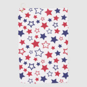Red and Blue Stars, 4th of July, White Background Golfhanddoek (Voorkant)