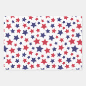 Red and Blue Stars, 4th of July, White Background Inpakpapier Vel (Voorkant)