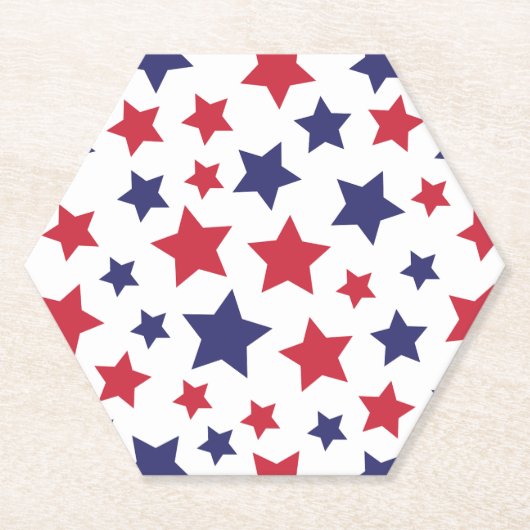 Red and Blue Stars, 4th of July, White Background Kartonnen Onderzetters (Voorkant)