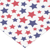Red and Blue Stars, 4th of July, White Background Korte Tafelloper (Hoek)