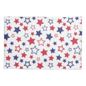 Red and Blue Stars, 4th of July, White Background Kussensloop (Achterkant)