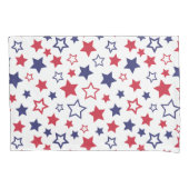 Red and Blue Stars, 4th of July, White Background Kussensloop (Voorkant)