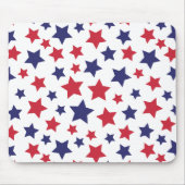 Red and Blue Stars, 4th of July, White Background Muismat (Voorkant)