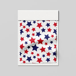 Red and Blue Stars, 4th of July, White Background Stof