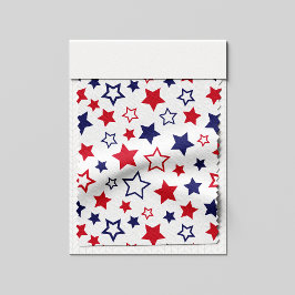 Red and Blue Stars, 4th of July, White Background Stof
