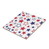 Red and Blue Stars, 4th of July, White Background Tegeltje (Zijkant)