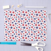 Red and Blue Stars, 4th of July, White Background Tissuepapier (Craft)
