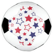 Red and Blue Stars, 4th of July, White Background Voetbal (Gedraaid)