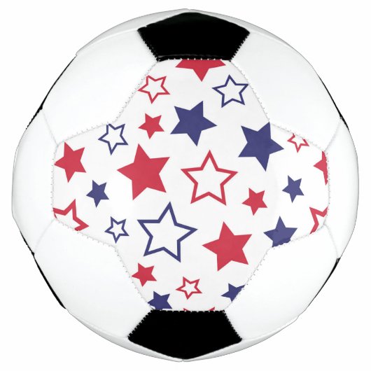 Red and Blue Stars, 4th of July, White Background Voetbal (Voorkant)