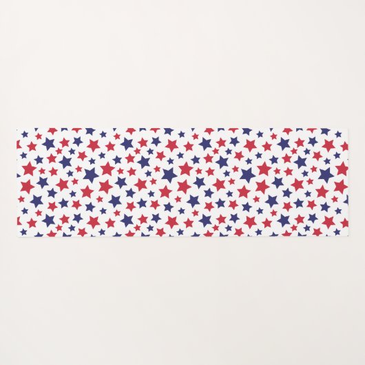 Red and Blue Stars, 4th of July, White Background Yogamat (Achterkant (horizontaal))