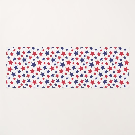 Red and Blue Stars, 4th of July, White Background Yogamat (Voorkant (horizontaal))