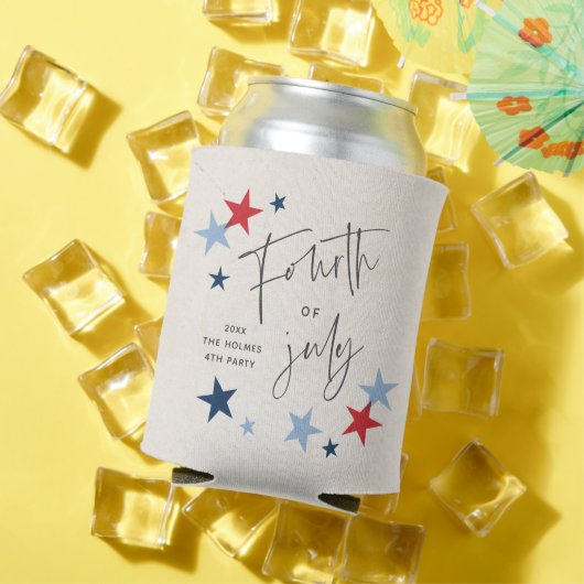 Red and Blue Stars Amerikaanse 4th of July Party Blikjeskoeler (Insitu Zomer)