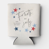 Red and Blue Stars Amerikaanse 4th of July Party Blikjeskoeler (Voorkant)