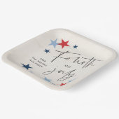 Red and Blue Stars Amerikaanse 4th of July Party Papieren Bordje (Gebogen)