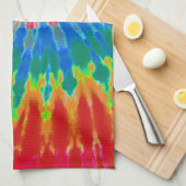 Red and Blue Tie Dye Kitchen Towel Theedoek (Quarter Fold)