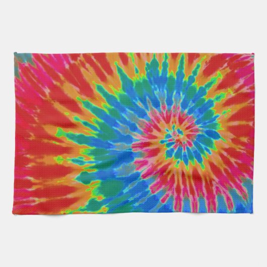 Red and Blue Tie Dye Kitchen Towel Theedoek (Horizontaal)