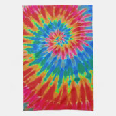 Red and Blue Tie Dye Kitchen Towel Theedoek (Verticaal)
