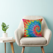 Red and Blue Tie Dye Pillow Kussen (Stoel)