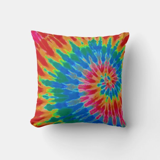 Red and Blue Tie Dye Pillow Kussen (Voorkant)
