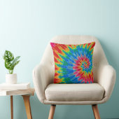 Red and Blue Tie Dye Pillow Kussen (Stoel)