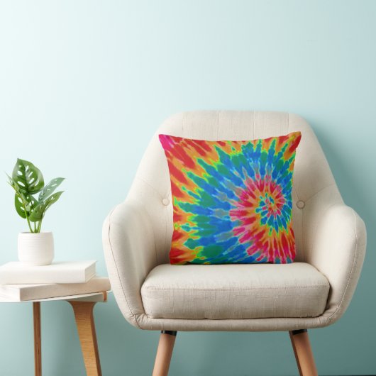 Red and Blue Tie Dye Pillow Kussen (Stoel)