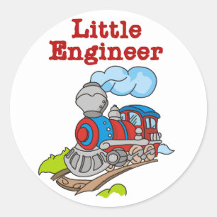Red and Blue Train Little Engineer Ronde Sticker